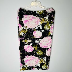 LEITH FLORAL STRETCH PENCIL SKIRT L